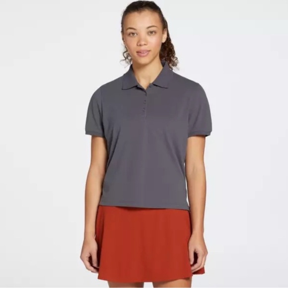 CALIA by Carrie Underwood Tops - NWT Calia Pique Puff Sleeves Polo T-Shirt XXL Carbon Gray 3/4 Button Down Golf